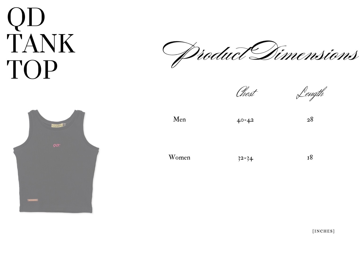 QD Tank top size chart
